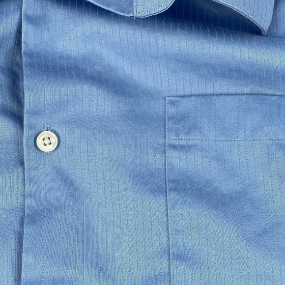 Perry Ellis Portfolio Button Up Shirt Mens Large 16/16.5 36/37 Classic Fit Blue - Picture 4 of 8